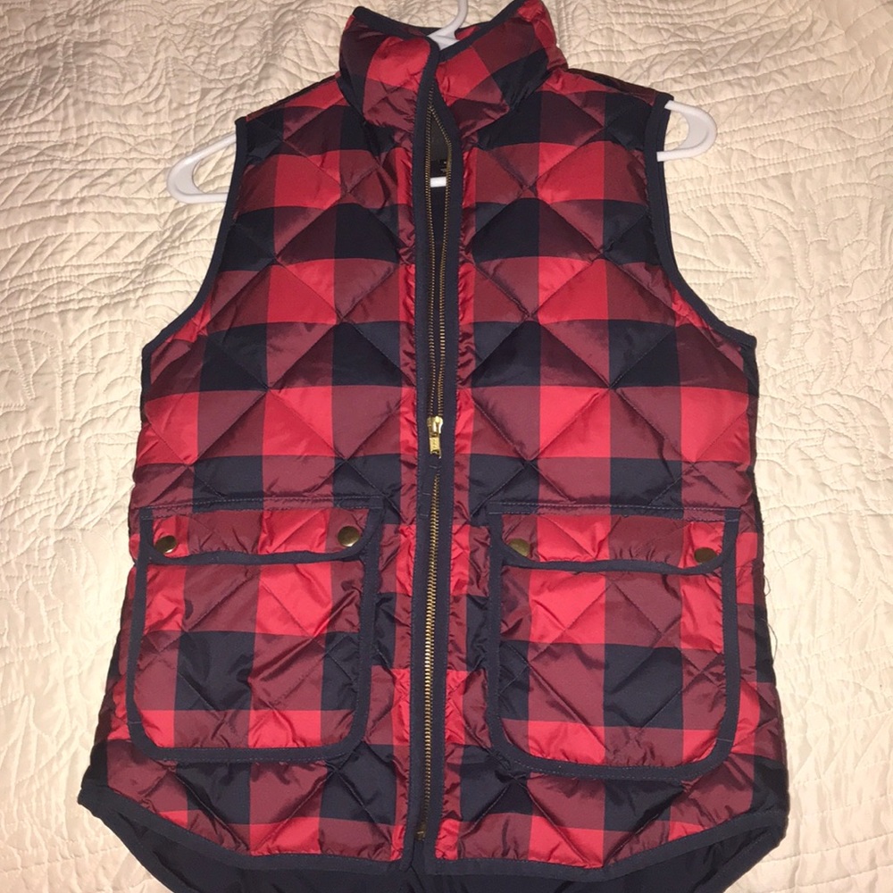 J Crew Buffalo Check Excursion vest